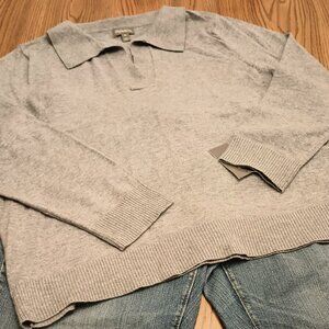 Style & Co Size XXL Gray Johnny Collar Sweater (NWT)